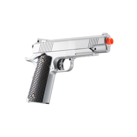 UK Arms 1911 Alloy Series Spring Airsoft Pistol w/ Under Barrel Rail (Color: Black / Brown)