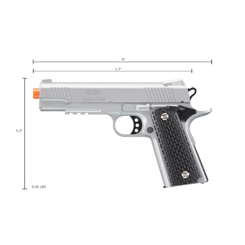 UK Arms 1911 Alloy Series Spring Airsoft Pistol w/ Under Barrel Rail (Color: Black / Brown)
