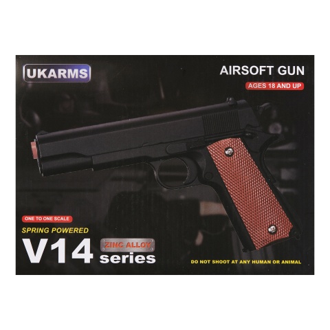 UK Arms Full Size 1911 Alloy Series Spring Airsoft Pistol (Color: Gold)