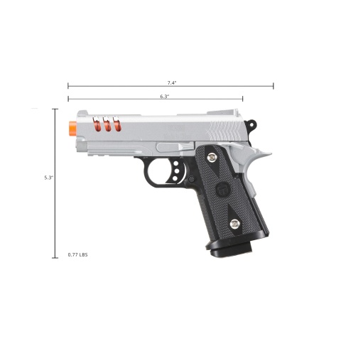 UK Arms 2011 Compact Heavyweight Series Airsoft Spring Pistol (Color: Silver)