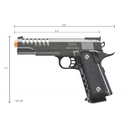 UK Arms 2011 Alloy Series Spring Airsoft Pistol w/ Vented Slide (Color: Silver Gray)