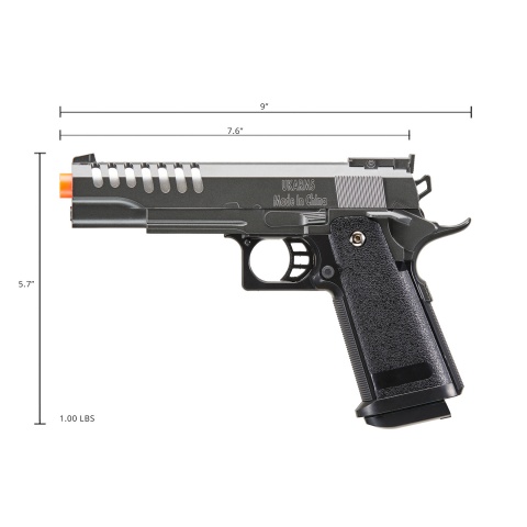 UK Arms 2011 Alloy Series Spring Airsoft Pistol w/ Wavey Stippling (Color: Silver Gray)