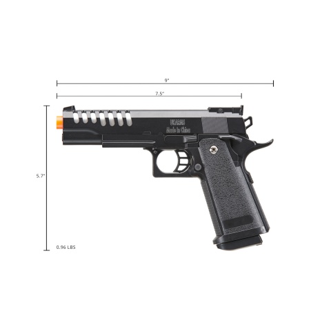 UK Arms 2011 Alloy Series Spring Airsoft Pistol w/ Wavey Stippling (Color: Black)