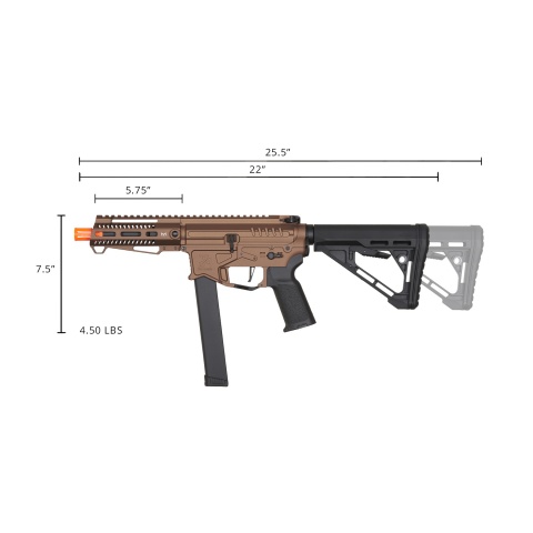 Zion Arms R&D Precision Licensed PW9 Mod 1 Airsoft Rifle with Delta Stock (Color: Bronze)
