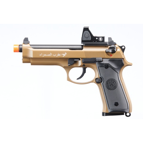 KLI KL-92 SAHARA Limited Edition 6mm Dual Power CO2/Gas Blowback Airsoft Pistol Red Dot Combo - (Tan)