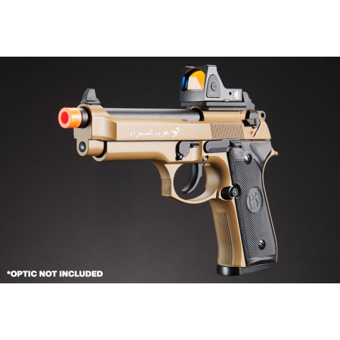 KLI KL-92 SAHARA Limited Edition 6mm Dual Power CO2/Gas Blowback Airsoft Pistol - (Tan)