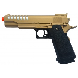 UK Arms 2011 Alloy Series Spring Airsoft Pistol w/ Wavey Stippling (Color: Gold)
