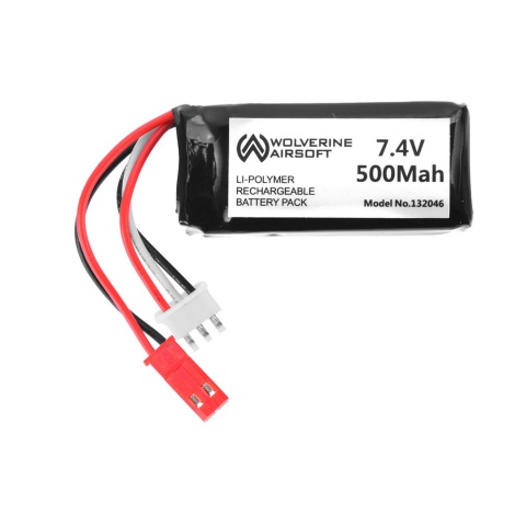 Wolverine Airsoft 7.4V 500 mAh 15C Lithium Polymer LiPo Brick Battery
