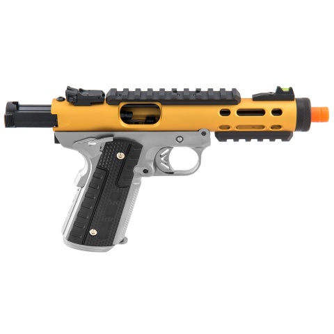 WE-Tech Galaxy 1911 Gas Blowback Airsoft Pistol (Color: Gold Slide w/ Silver Lower)