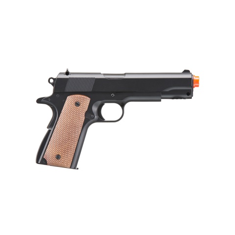 WellFire 1911-A1 Spring Powered Airsoft Pistol (Color: Black / Faux Wood)