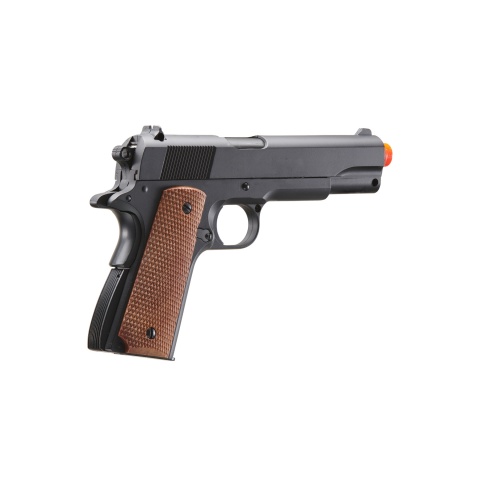 WellFire 1911-A1 Spring Powered Airsoft Pistol (Color: Black / Faux Wood)