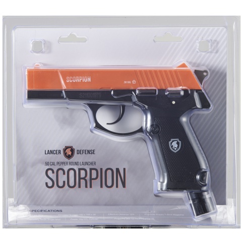Lancer Defense Scorpion .50 Cal CO2 Powered Less Lethal Defense Pistol *Pistol Only* (Color: Orange / Black)