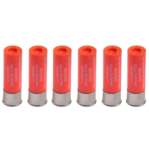G-Force 15 Round Shotgun Shells for Multi & Single-Shot Airsoft Shotguns (Color: Orange / Pack of 6)