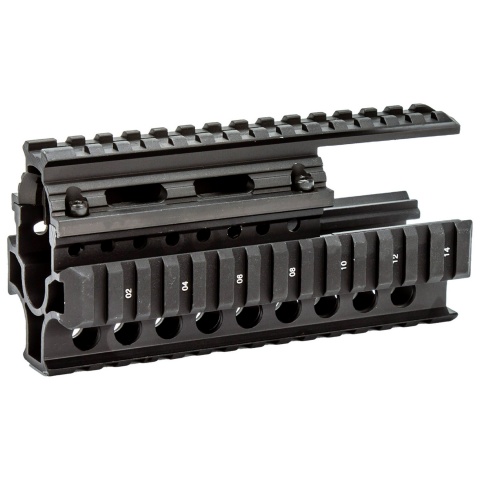 CNC Aluminum 6 Inch Tactical Quad Railed Handguard for AK47 Series Airsoft AEG Rifles (Color: Black)