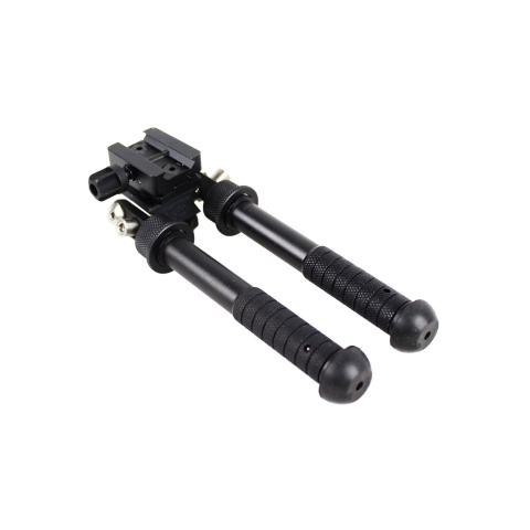 Atlas Custom Works Adjustable Folding Bipod with Pivoting Picatinny Rail Mount (Color: Black)
