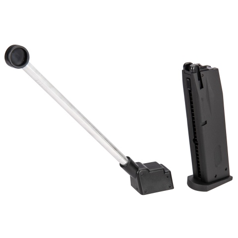 ASG M9A1 Heavyweight Airsoft Gas Blowback Pistol (Black w/ Silver Barrel)