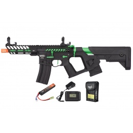 Lancer Tactical Low FPS Enforcer Needle Tail Skeleton AEG w/ Battery and Charger (Color: Black and Green)