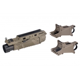 Lancer Tactical Airsoft EGLM MK16 Style Grenade Launcher (Color: Tan)