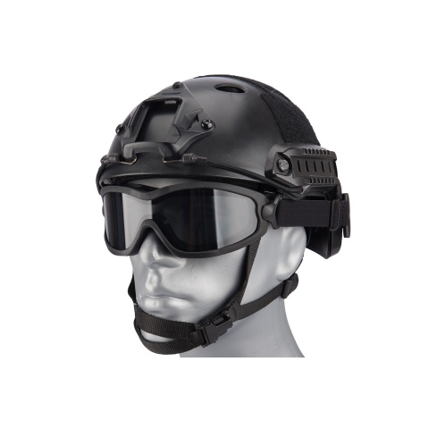 Lancer Tactical Double Layer Airsoft Goggles [Smoke Lens] - BLACK