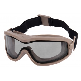 Lancer Tactical Double Layer Airsoft Goggles [Smoke Lens] - TAN
