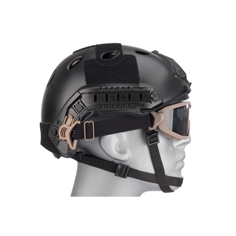 Lancer Tactical Double Layer Airsoft Goggles [Smoke Lens] - TAN