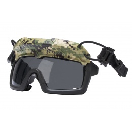 Lancer Tactical Smoked Lens Safety Goggles for Helmets (Color: ACU)