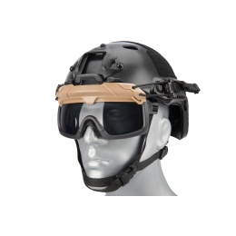 Lancer Tactical Safety Goggles for Helmets (Color: Tan)