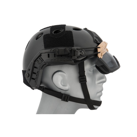 Lancer Tactical Safety Goggles for Helmets (Color: Tan)