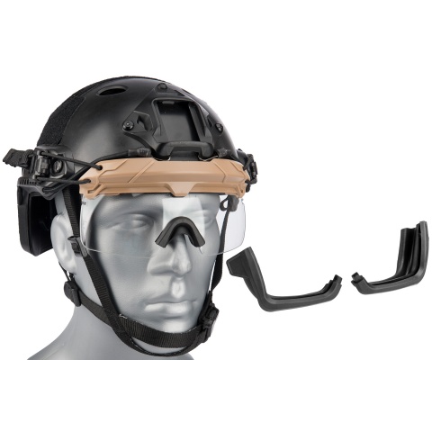 Lancer Tactical Safety Goggles for Helmets (Color: Tan)