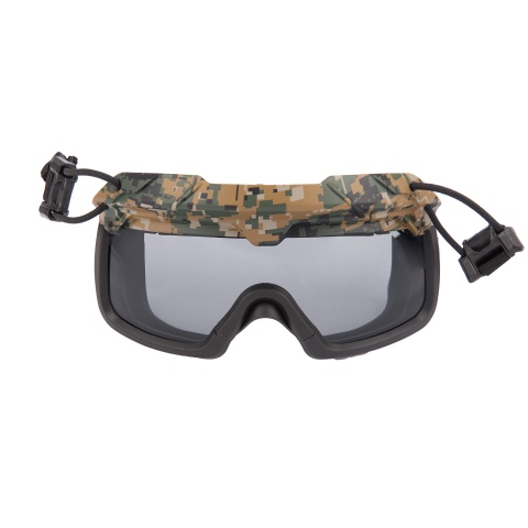 Lancer Tactical Smoked Lens Safety Goggles for Helmets (Color: Digital Woodland)