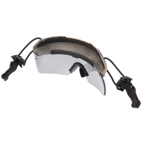 Lancer Tactical Smoked Lens Safety Goggles for Helmets (Color: Digital Woodland)