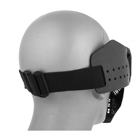 Lancer Tactical Ventilated Airsoft Full Face Mask [Clear Lens] - BLACK