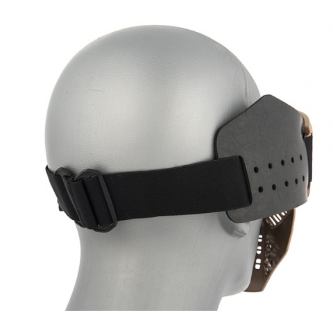 Lancer Tactical Ventilated Airsoft Full Face Mask [Clear Lens] - TAN
