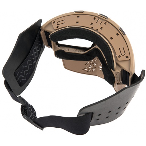 Lancer Tactical Ventilated Airsoft Full Face Mask [Clear Lens] - TAN