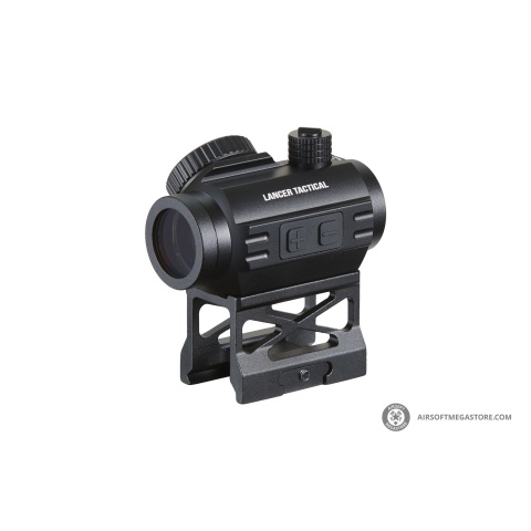 Lancer Tactical Micro Red Dot Sight with Riser Mount (Color: Black)