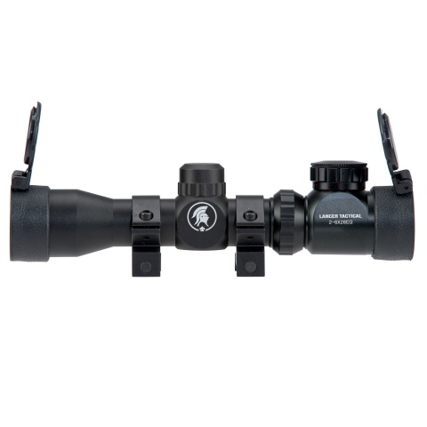 Lancer Tactical 2-6x Tactical Rifle Scope with Red/Green Illumination (Color: Black)