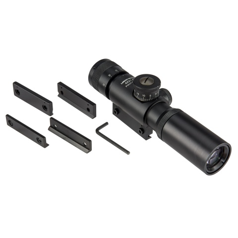 Lancer Tactical 4x21 AO Rifle Scope with Lens Caps (Color: Black)