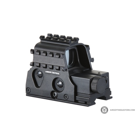 Lancer Tactical 3-Railed Green Dot Sight with Red Laser (Color: Black)