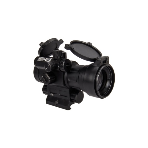 Lancer Tactical HD30L 1x30mm Green & Red Dot Sight with Red Laser Sight 2 MOA Red Dot Scope with Flip Up Lens Caps (Black)