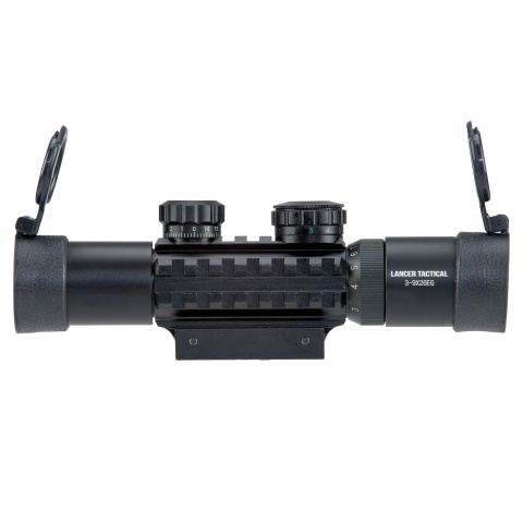 Lancer Tactical 3-9x Red and Green Illuminated Scope (Color: Black)