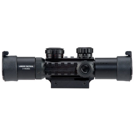 Lancer Tactical 3-9x Red and Green Illuminated Scope (Color: Black)