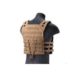 Lancer Tactical Lightweight Molle Tactical Vest with Retention Cords (Color: Tan)