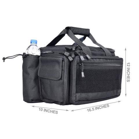 Lancer Tactical Weather Resistant Shooting Range Bag w/ Shoulder Strap (Color: Black)