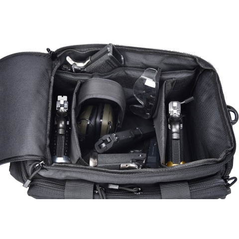 Lancer Tactical Weather Resistant Shooting Range Bag w/ Shoulder Strap (Color: Black)