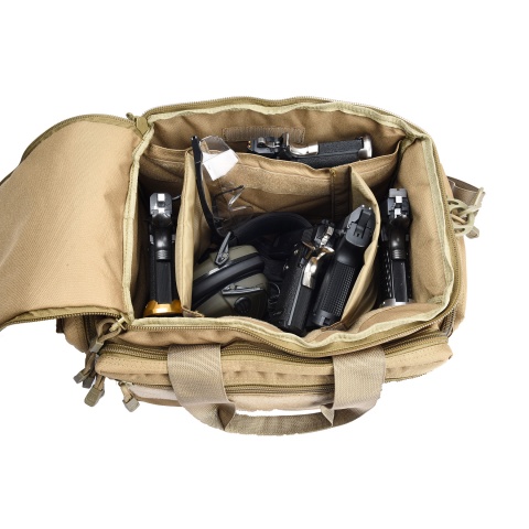 Lancer Tactical Weather Resistant Shooting Range Bag w/ Shoulder Strap (Color: Khaki)