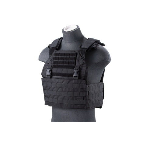 Lancer Tactical Vest with Molle Webbing and Detachable Buckles (Color: Black)