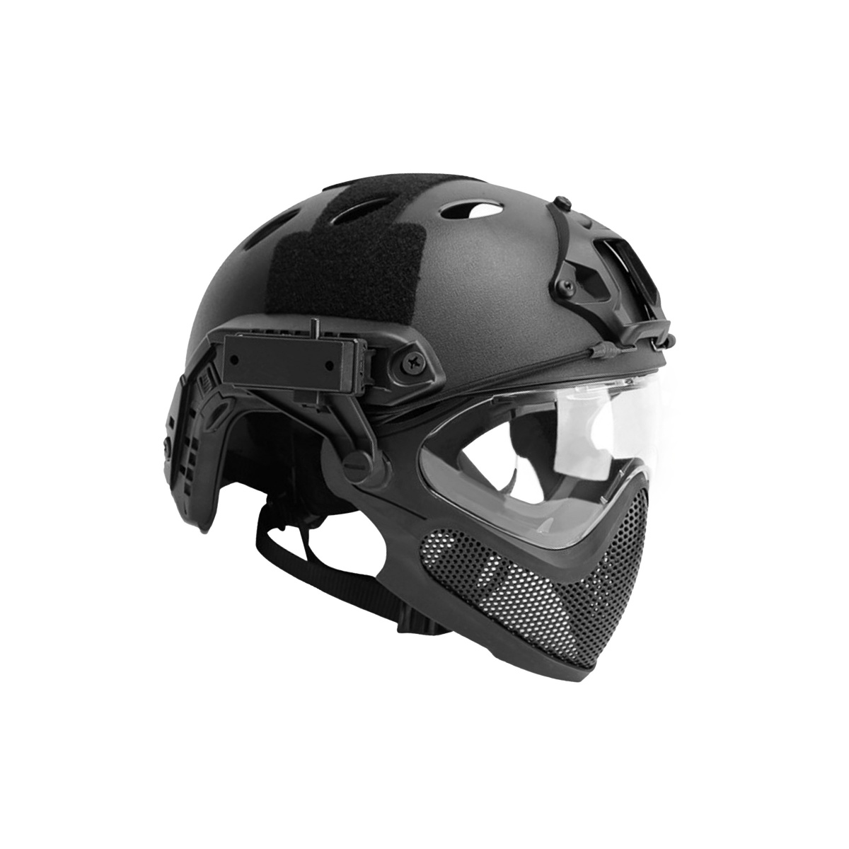 GForce Pilot Full Face Helmet w/ Steel Mesh Face Guard (Color Black Camo) Airsoft Megastore