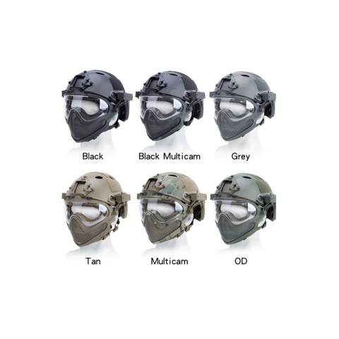 G-Force Pilot Full Face Helmet w/ Steel Mesh Face Guard (Color: Gray)