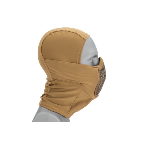 Lancer Tactical Shadow Warrior Hood Mesh Balaclava Face Mask (Color: Tan)