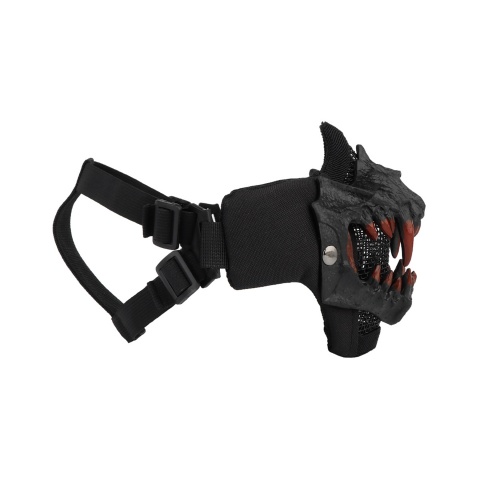 Upgraded Fangs Mesh Lower Face Mask (Color: Black)